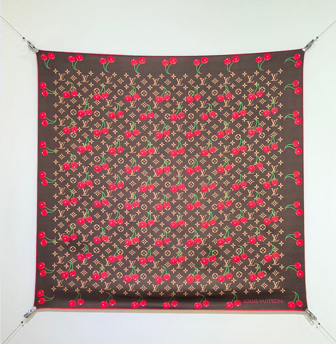 LV x TM Monogram Cherry Blossom Silk Square 90