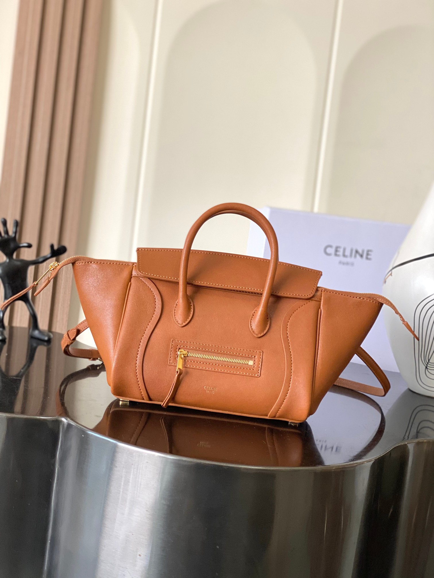 Celine Little Tan Luggage in Grained Calfskin