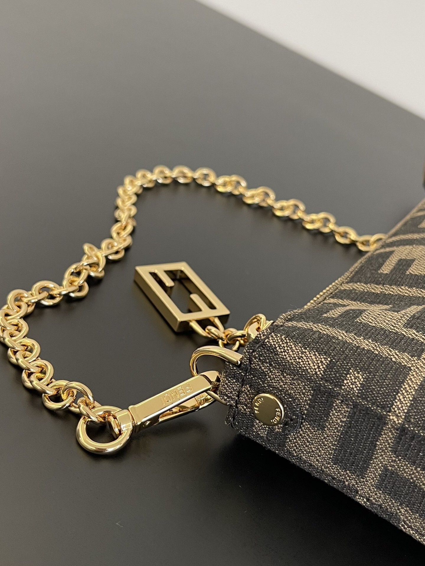 Fendi Bags Brown jacquard clutch bag