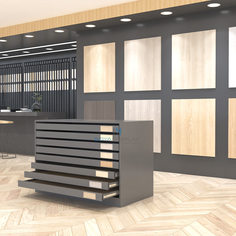 High Quality Simple Display Racks Customized New Design Drawer Tiles Stand for Display Tile and Stone Display Racks
