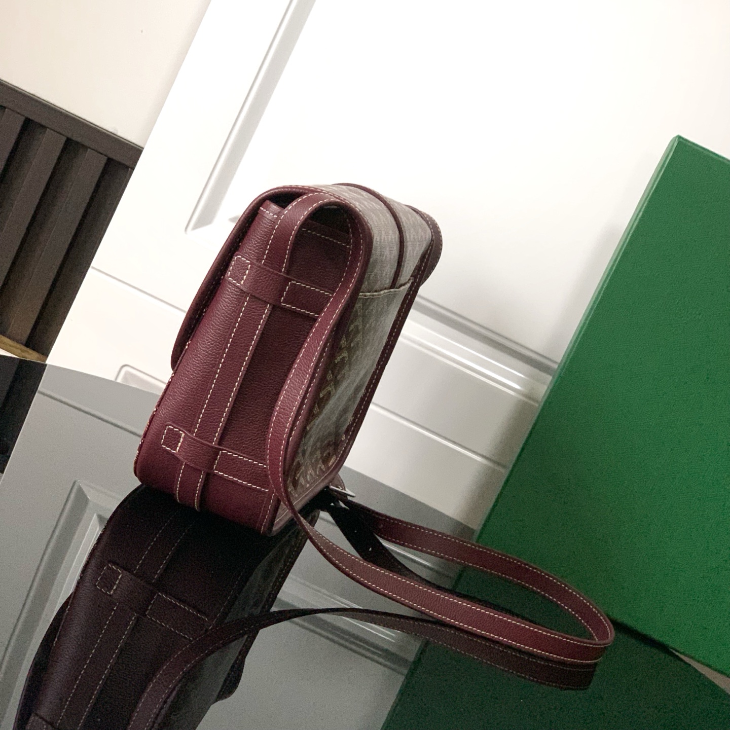 Goyard Belvedere MM Bag in Burgundy