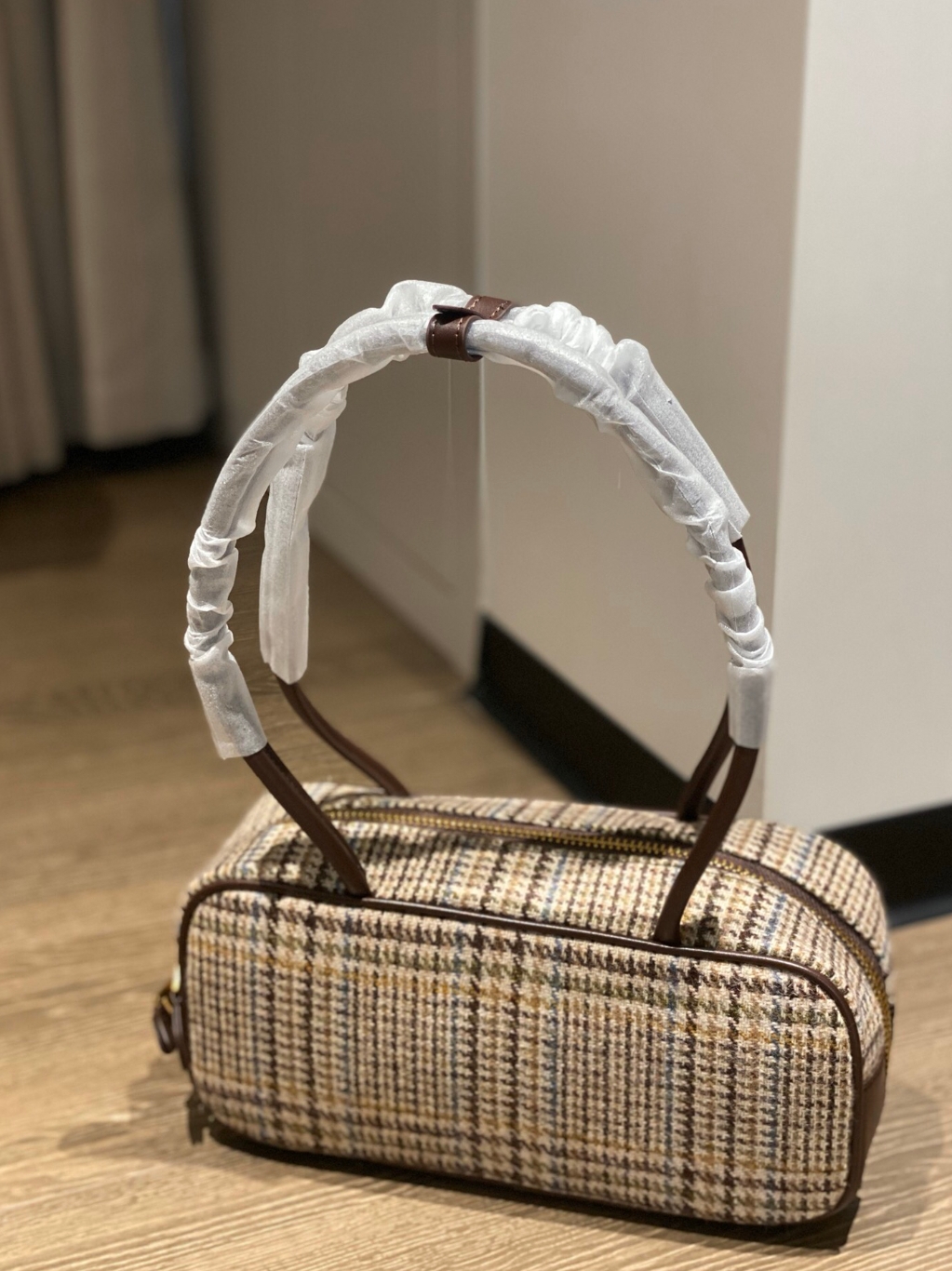 Miumiu bowling Autumn and winter houndstooth