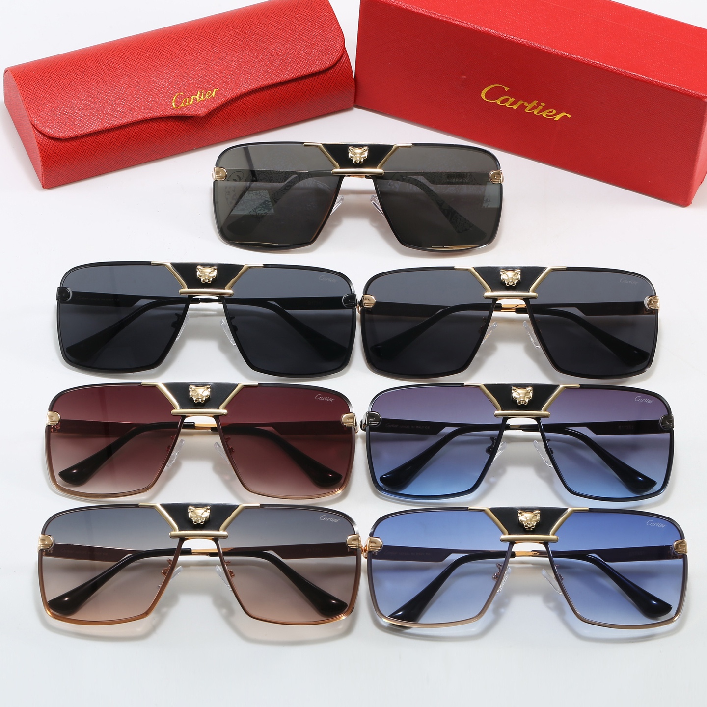 Cartier Metal Rimless Rectangular Sunglasses Top quality - KAIROO