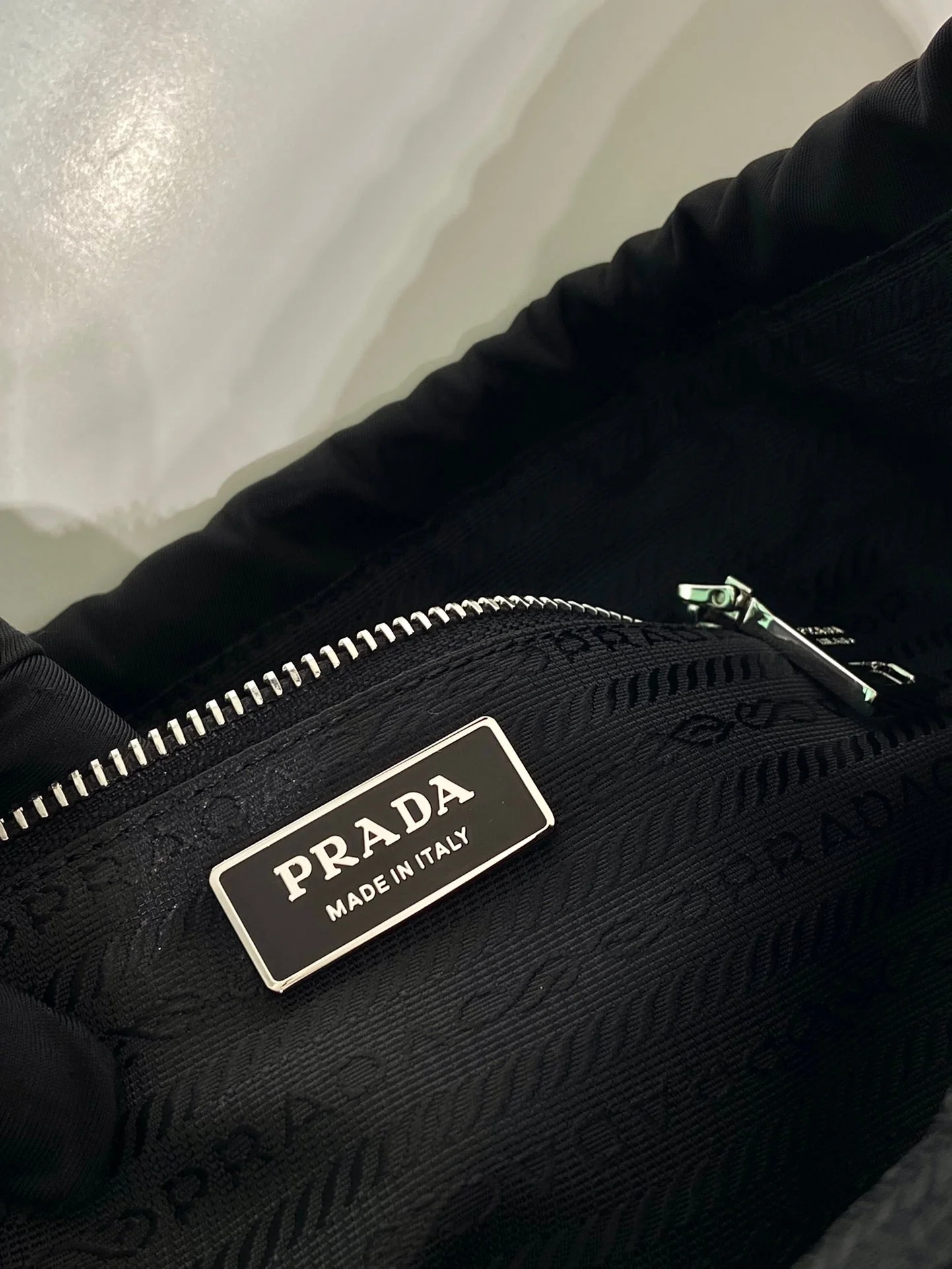 Prada LARGE DRAWSTRING BAG 37 IN BLACK RE-NYLON