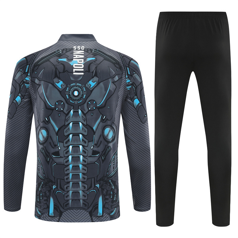 Adult/ Kids 2526 Napoli half zipper Training suit Gray