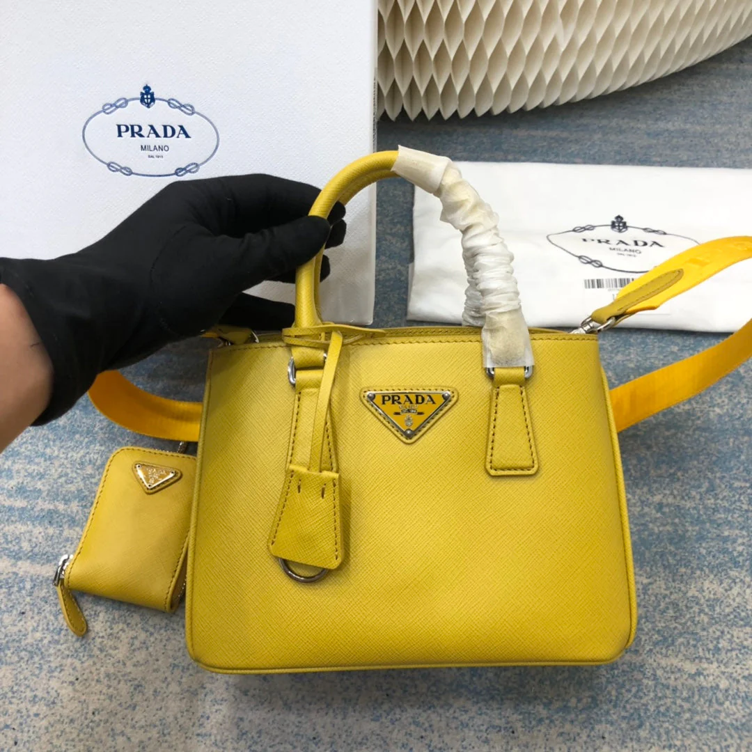 Prada MINI 23 BAG IN SUNNY YELLOW SAFFIANO LEATHER