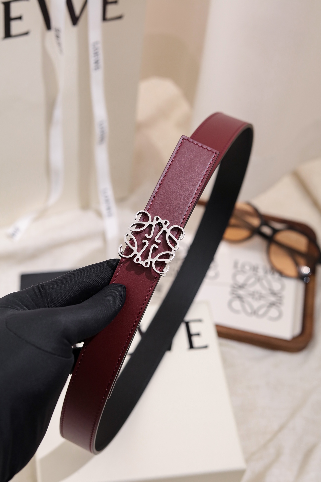 Loewe Anagram Reversible Belt 2.8cm