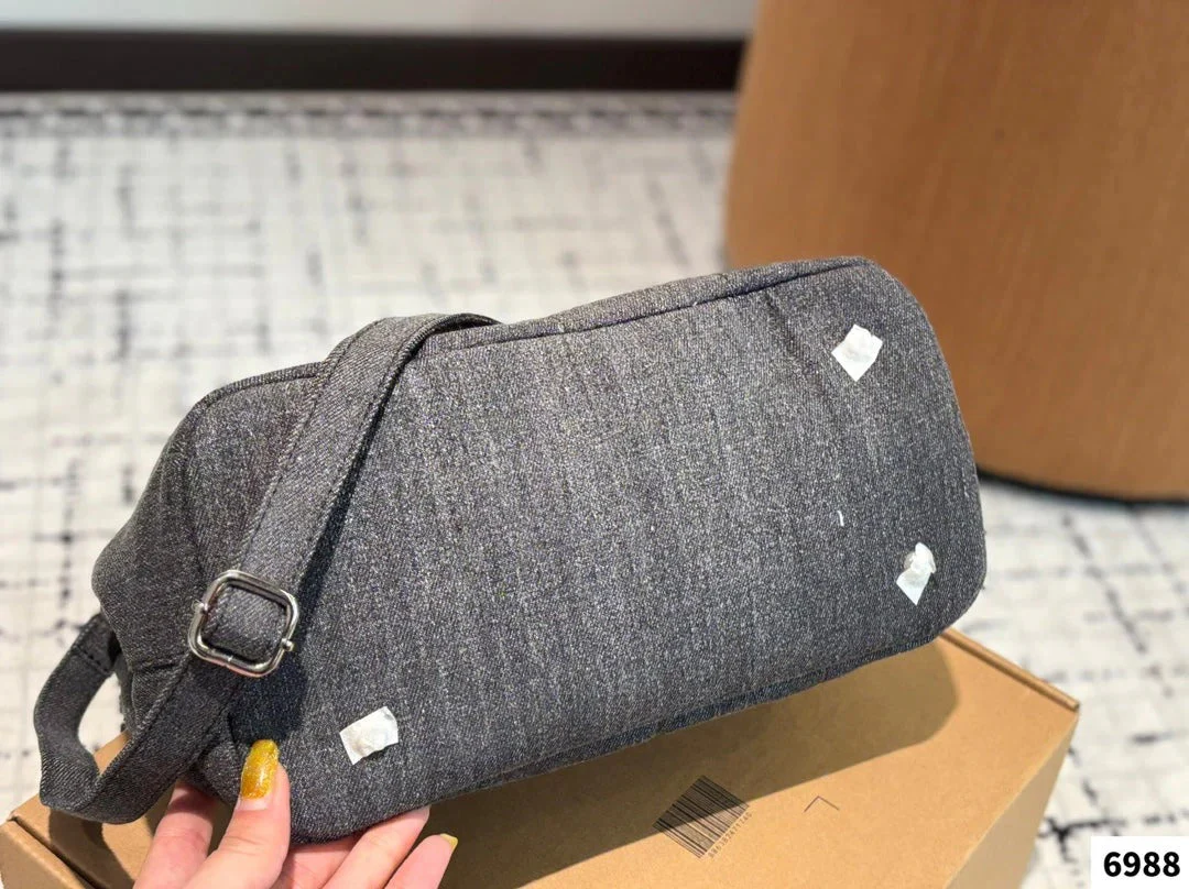 Prada CANAPA TOTE BAG 30 IN GREY DENIM