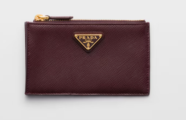Prada Saffiano Card Holder -Burgundy