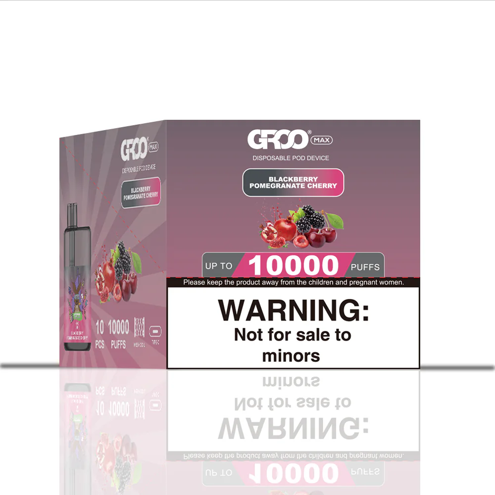 GROO MAX 10K Rechargeable Disposable Vape – Blackberry Pomegranate Cherry - Vaba Vape-Shop