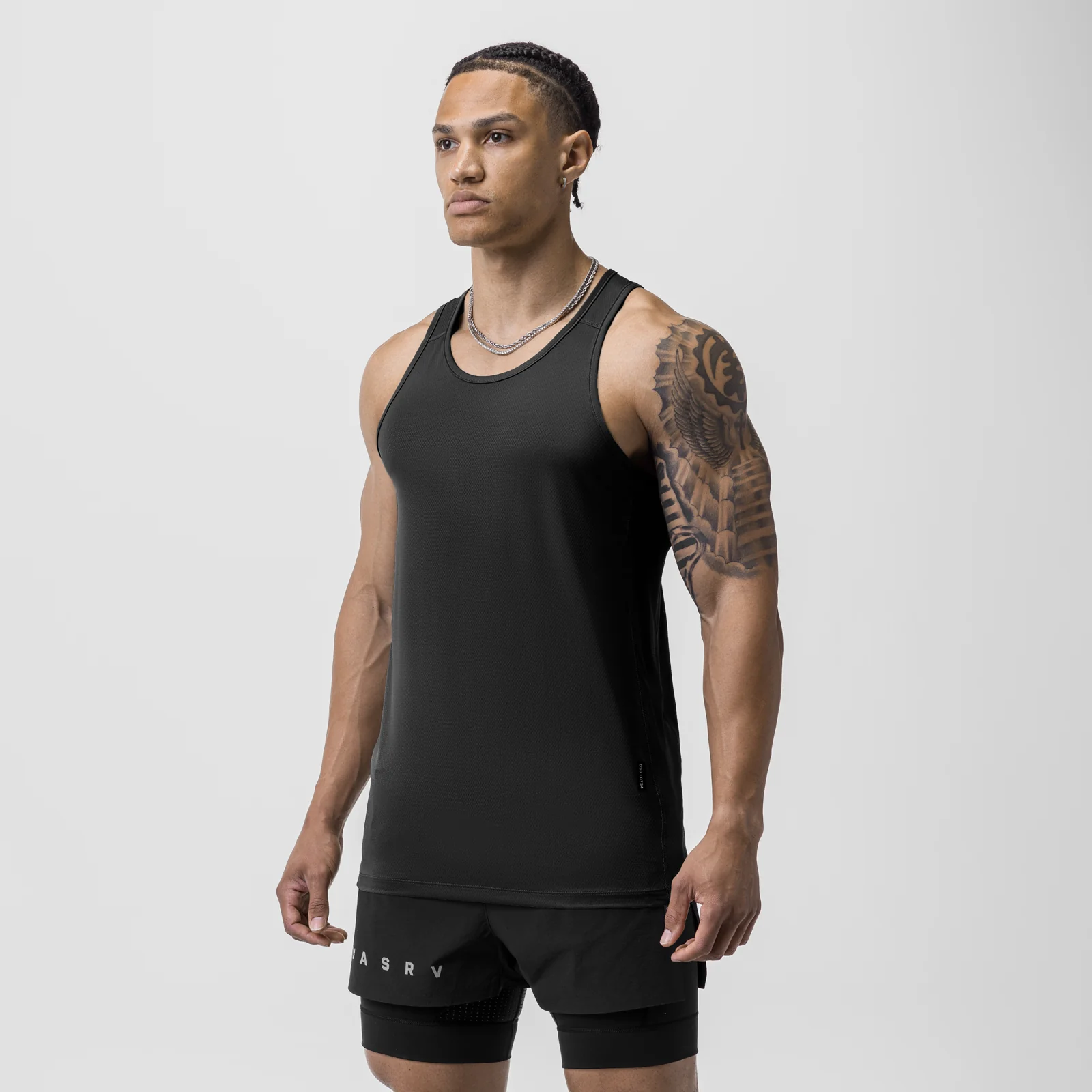 0754. AeroSilver Training Singlet - Black