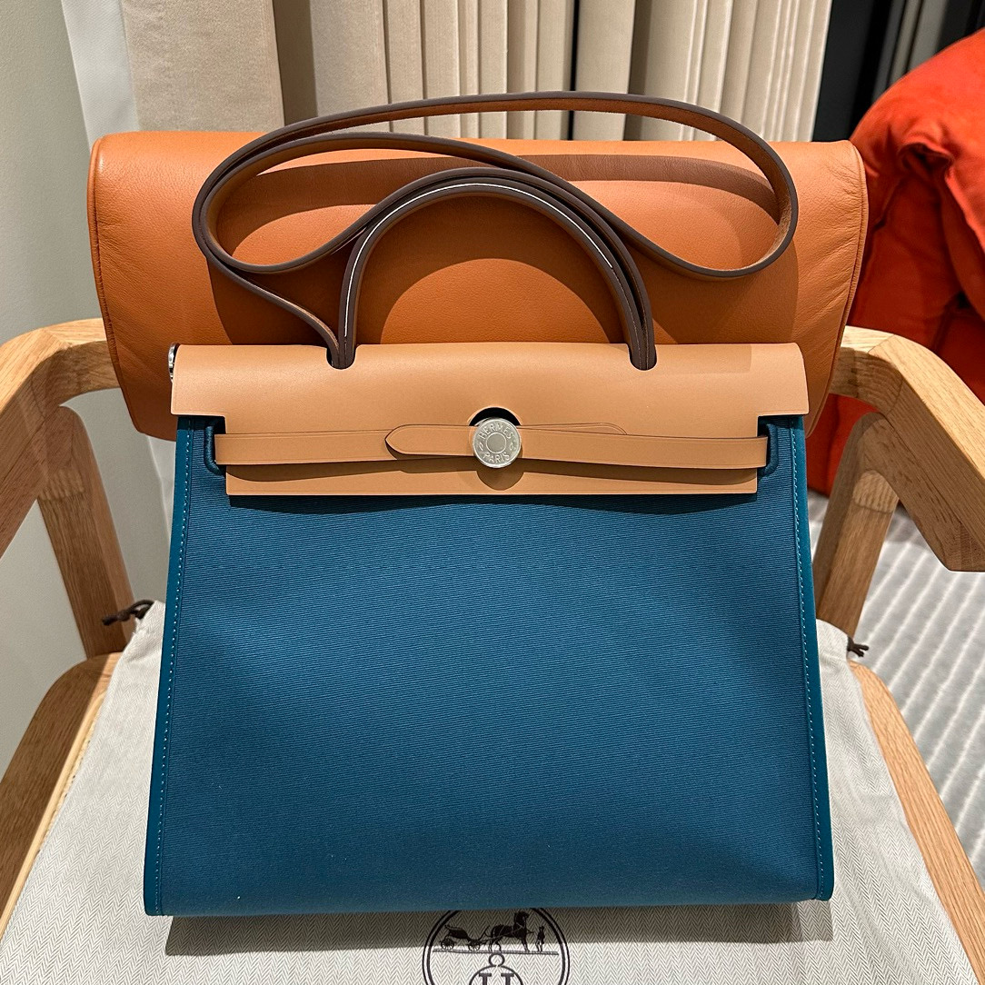 Hermes Canvas and Cowhide Herbag Zip 31 PM