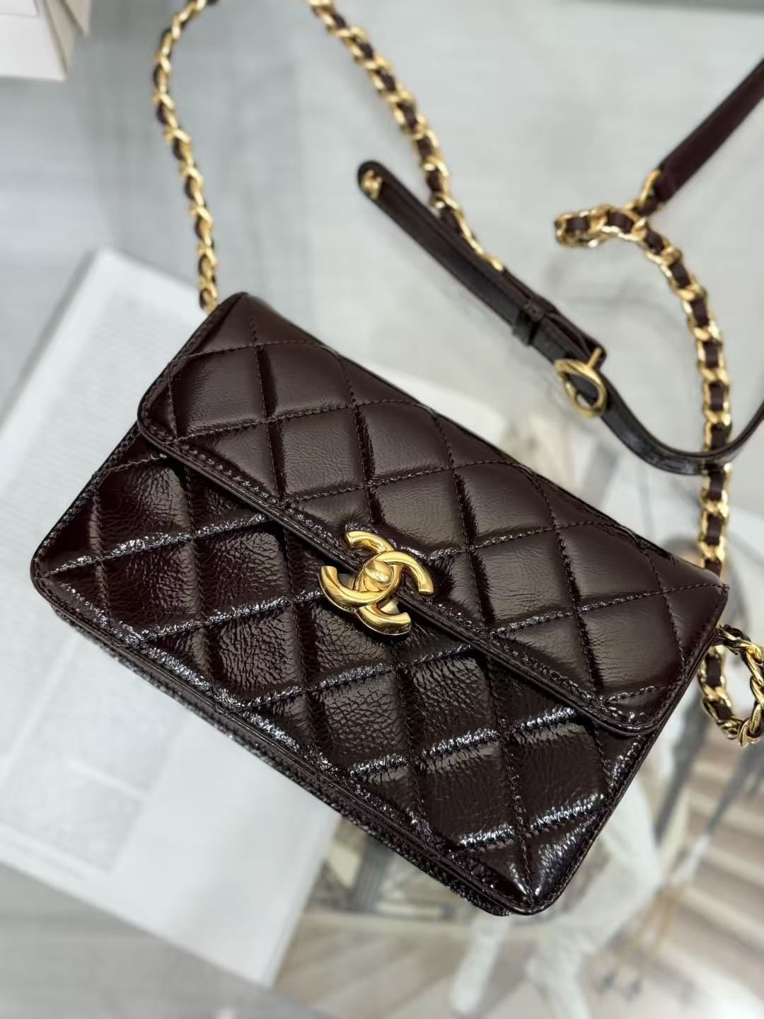 Chanel lambskin crossbody bag