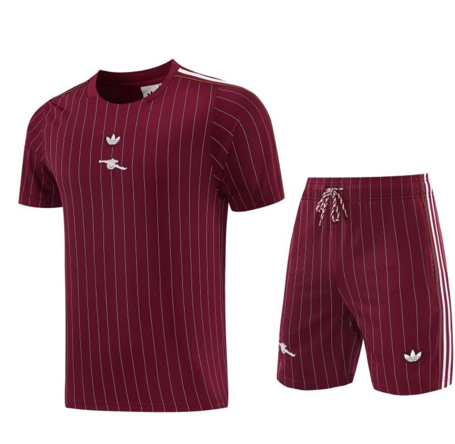 26/27 Arsenal Maroon Pinstripe Short Sleeve+Soccer Shorts S-2XL