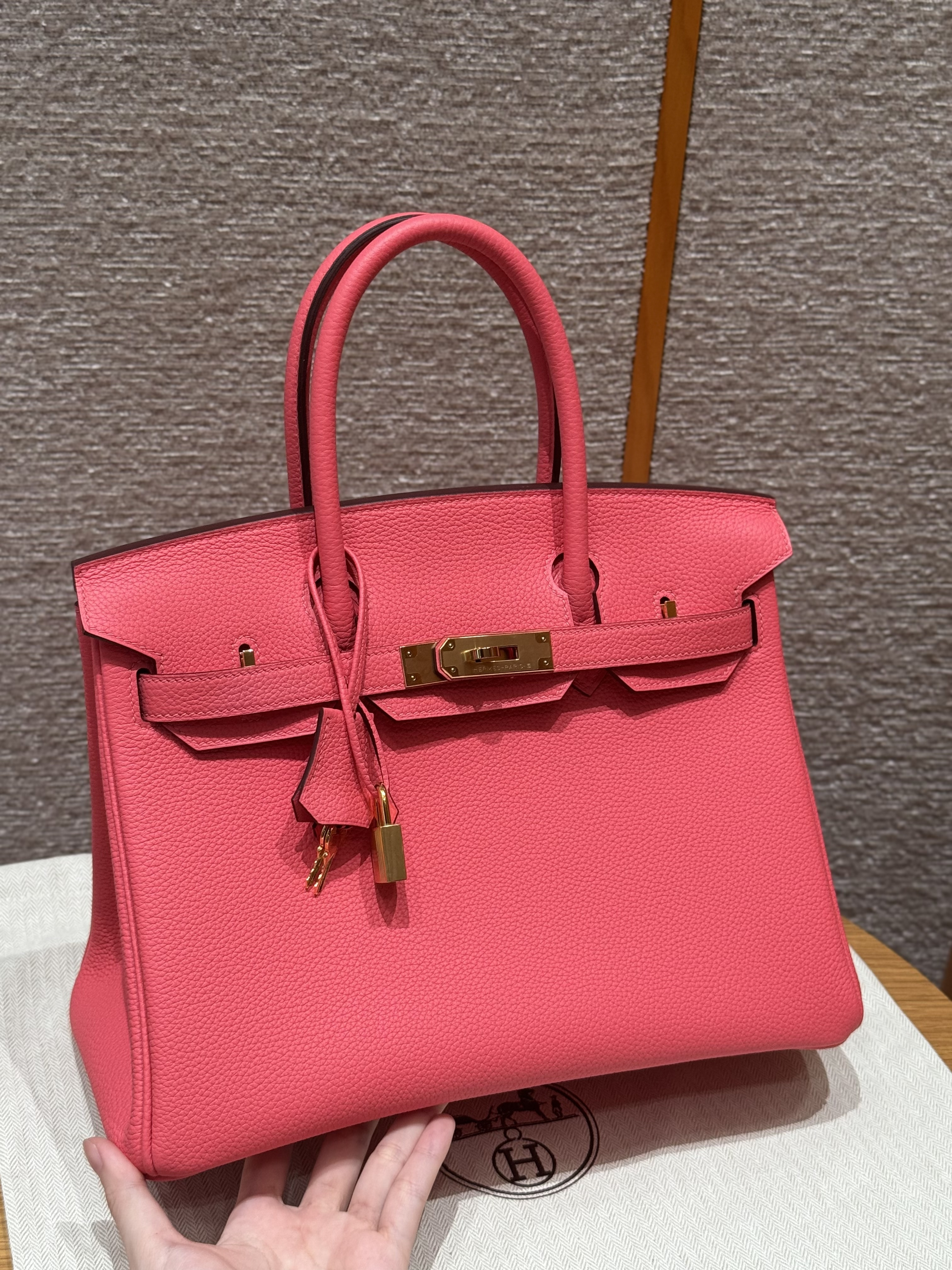 Hermes Rose Extreme Togo Birkin 30 Bag