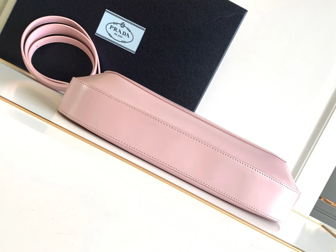 Prada CLEO 30 PINK BRUSHED LEATHER SHOULDER BAG