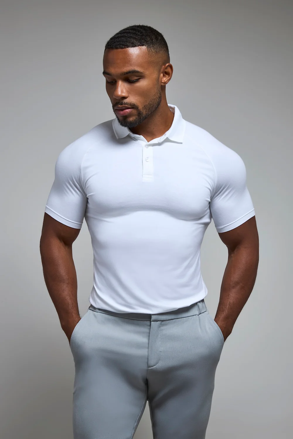 Athletic Fit Polo Shirt in White