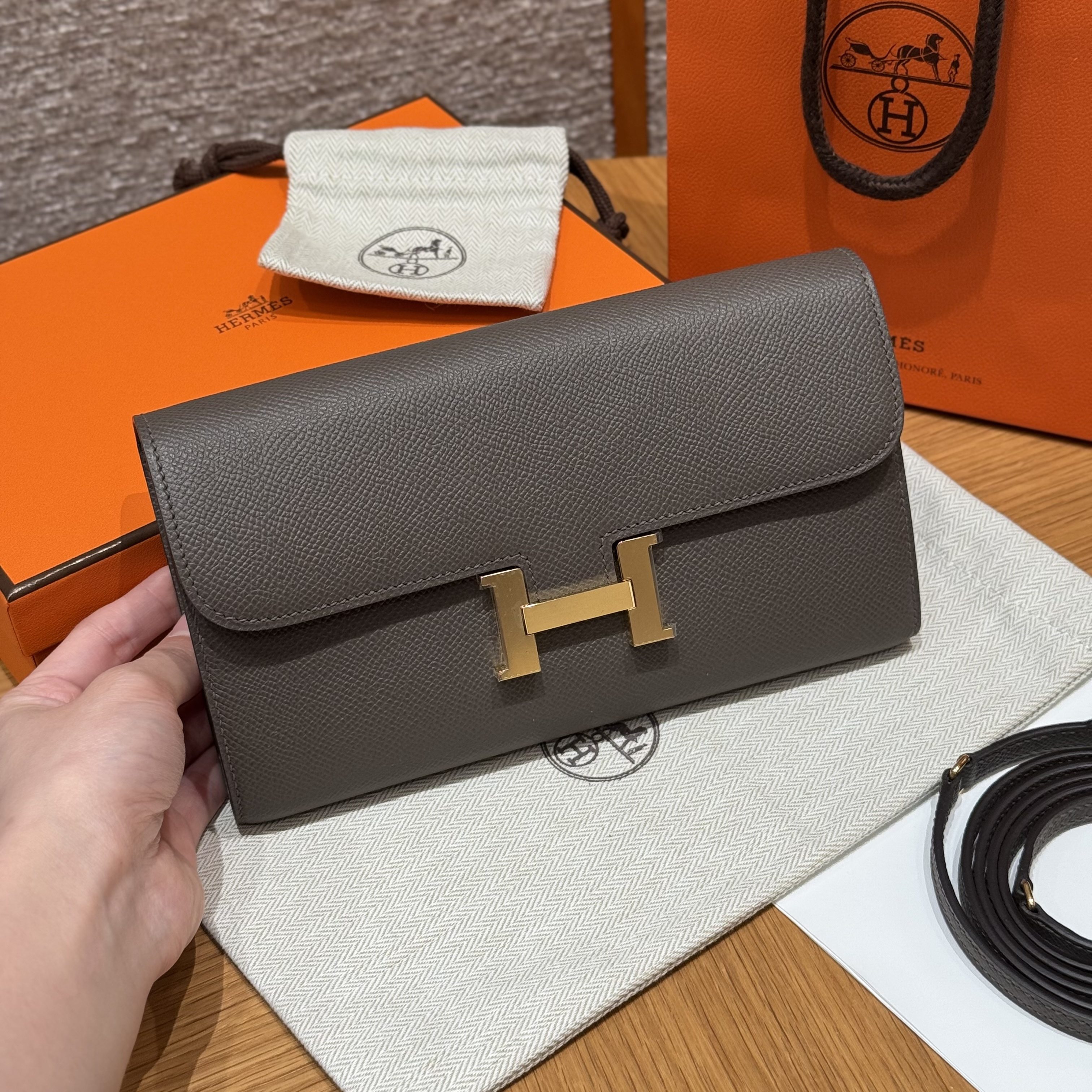 Hermes Etain Epsom Constance-To-Go Wallet