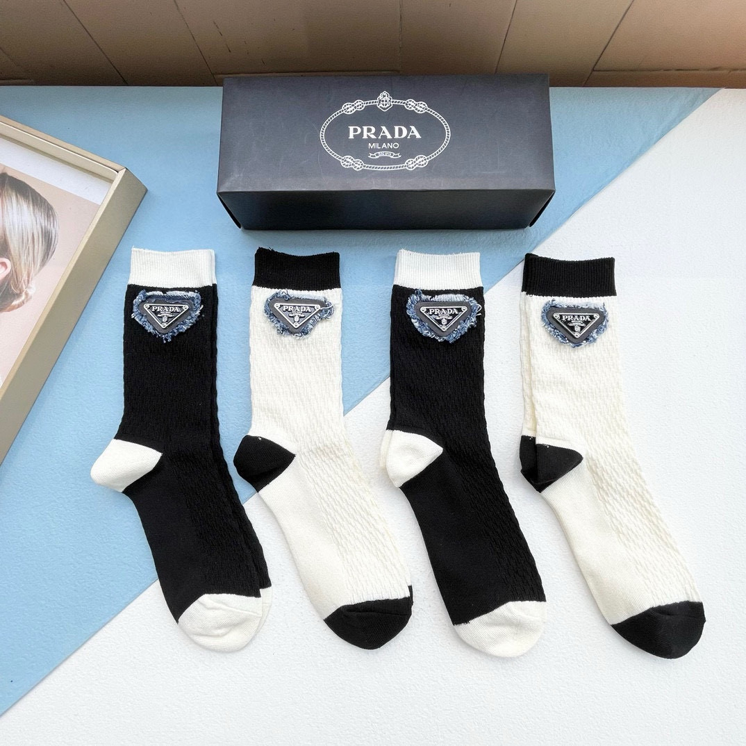 Prada Cotton Socks ( 4 pairs)