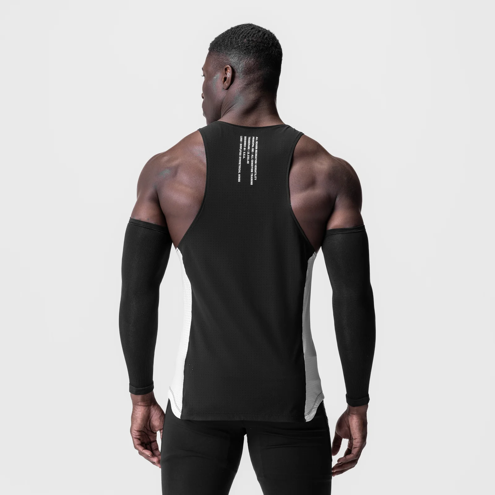 0949. Laser-Vent Singlet Tank - Black/White