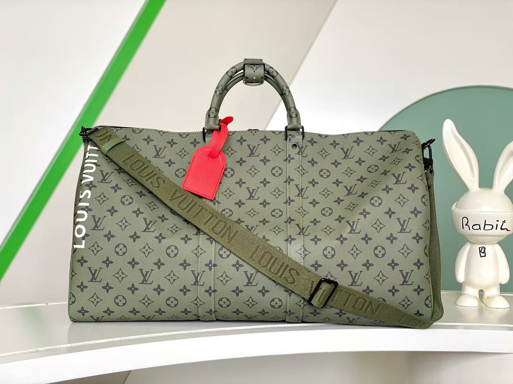 Louis Vuitton Military Green Kepall45 Travel Bag