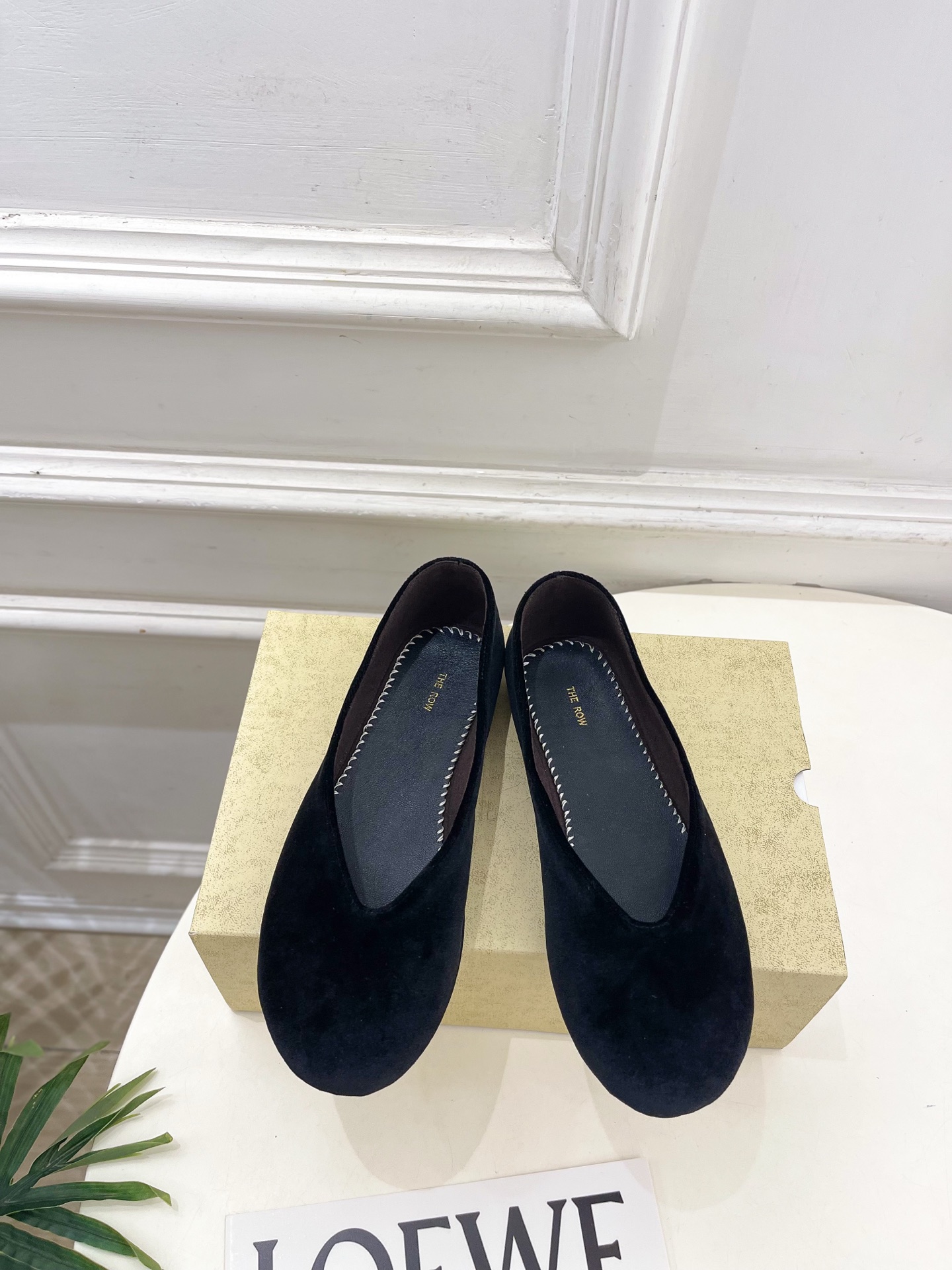 The Row Ponti Velvet Ballet Flat