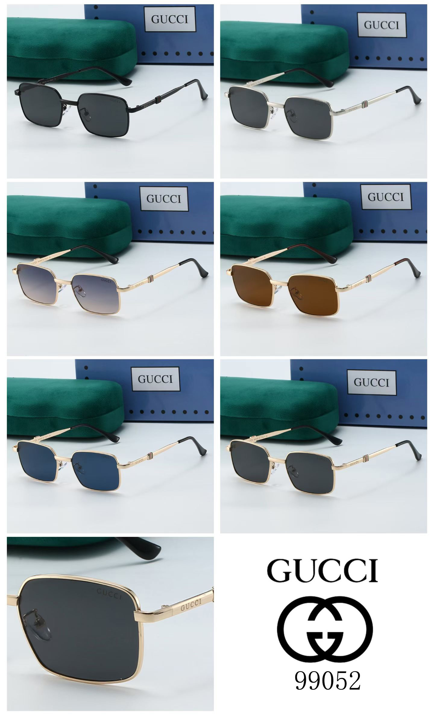Gucci Metal Rectangular Sunglasses Top quality - KAIROO