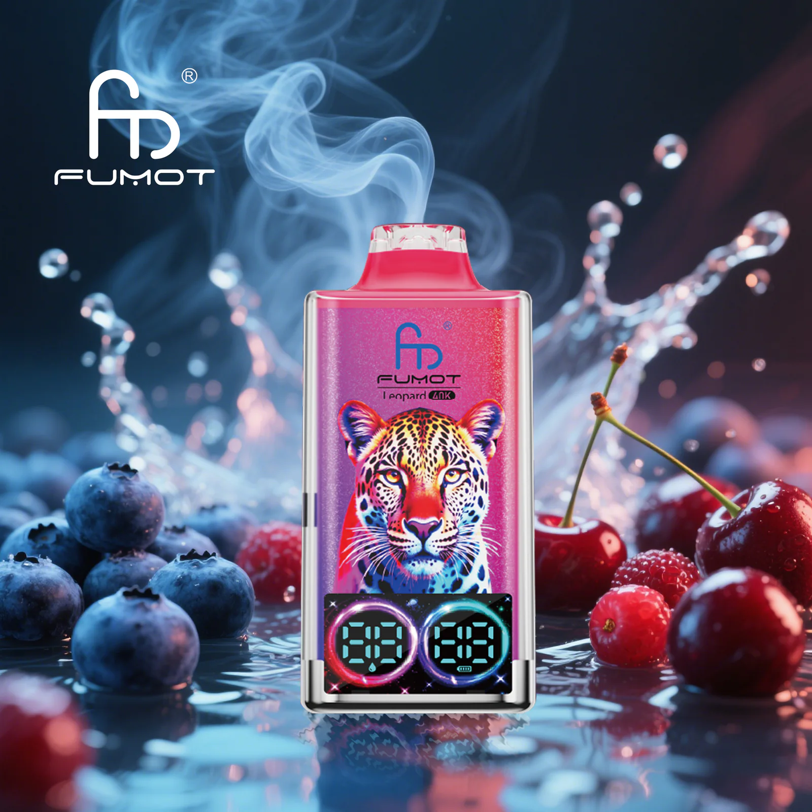 FUMOT Leopard 40K EU Edition Disposable Vape – Blueberry Cherry Cranberry - Vaba Vape-Shop