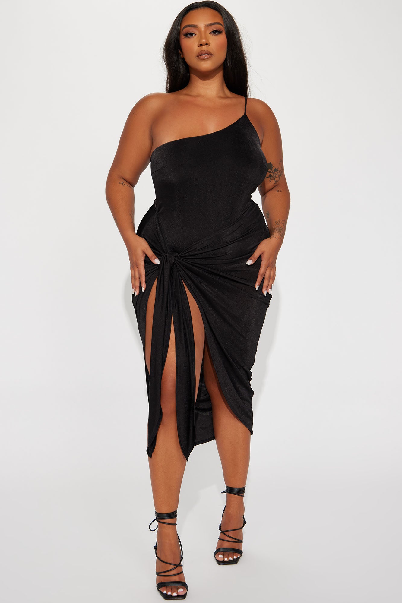 A Summer Catch Midi Dress - Black
