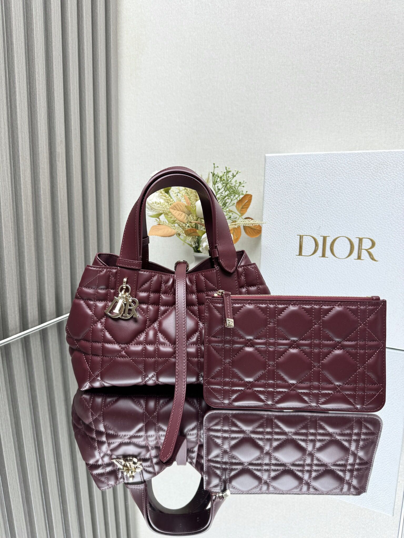 Dior SmallToujours Bag in Burgundy Quilted Calfskin