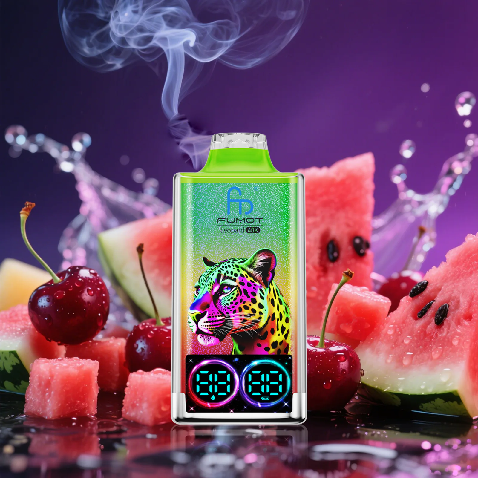 FUMOT Leopard 40K EU Edition Disposable Vape – Cherry Watermelon Freeze - Vaba Vape-Shop