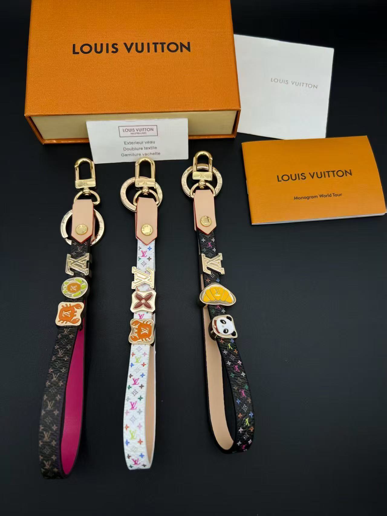 Louis Vuitton LV Fun Badge Charms Wrist Key Strap Keychain - KAIROO