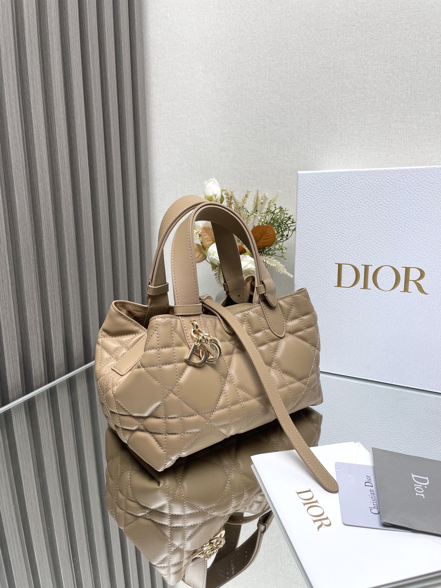 Dior SmallToujours Bag in Deep Beige Quilted Calfskin