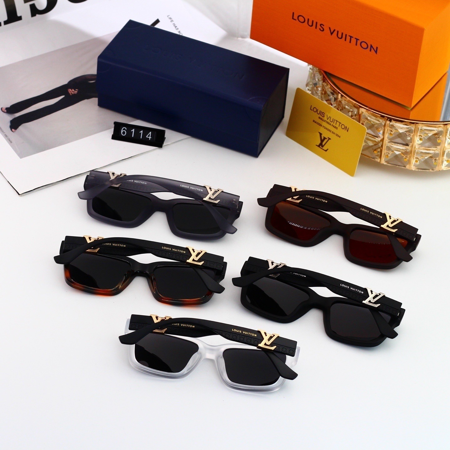 Louis Vuitton LV Super Vision Iconic Metal Logo Acetate Full-Rim Square Sunglasses Top quality - KAIROO
