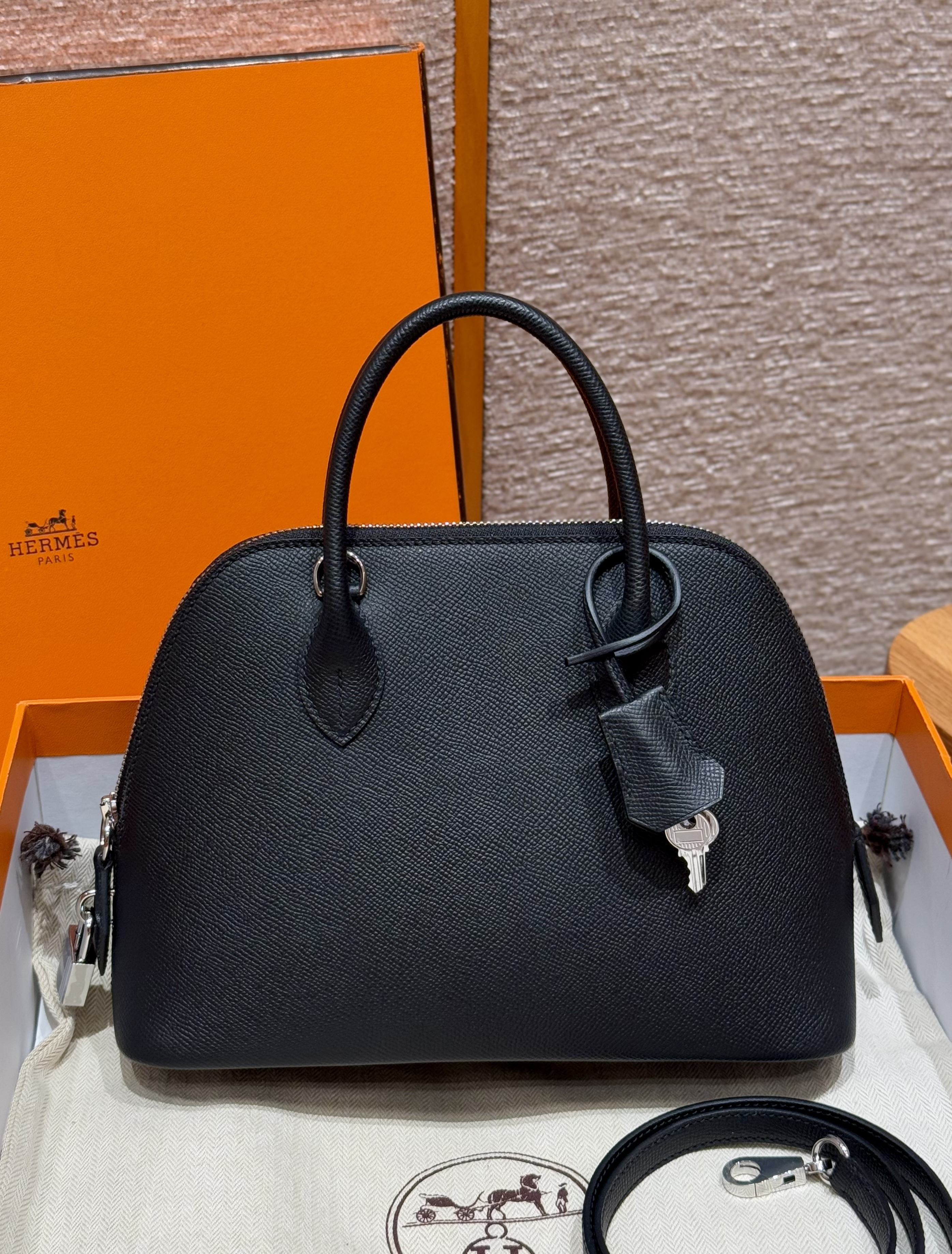 Hermes Black Epsom Bolide 1923 25