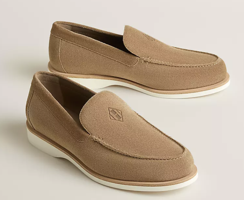 Hermes Men's Low Suede Mocassin