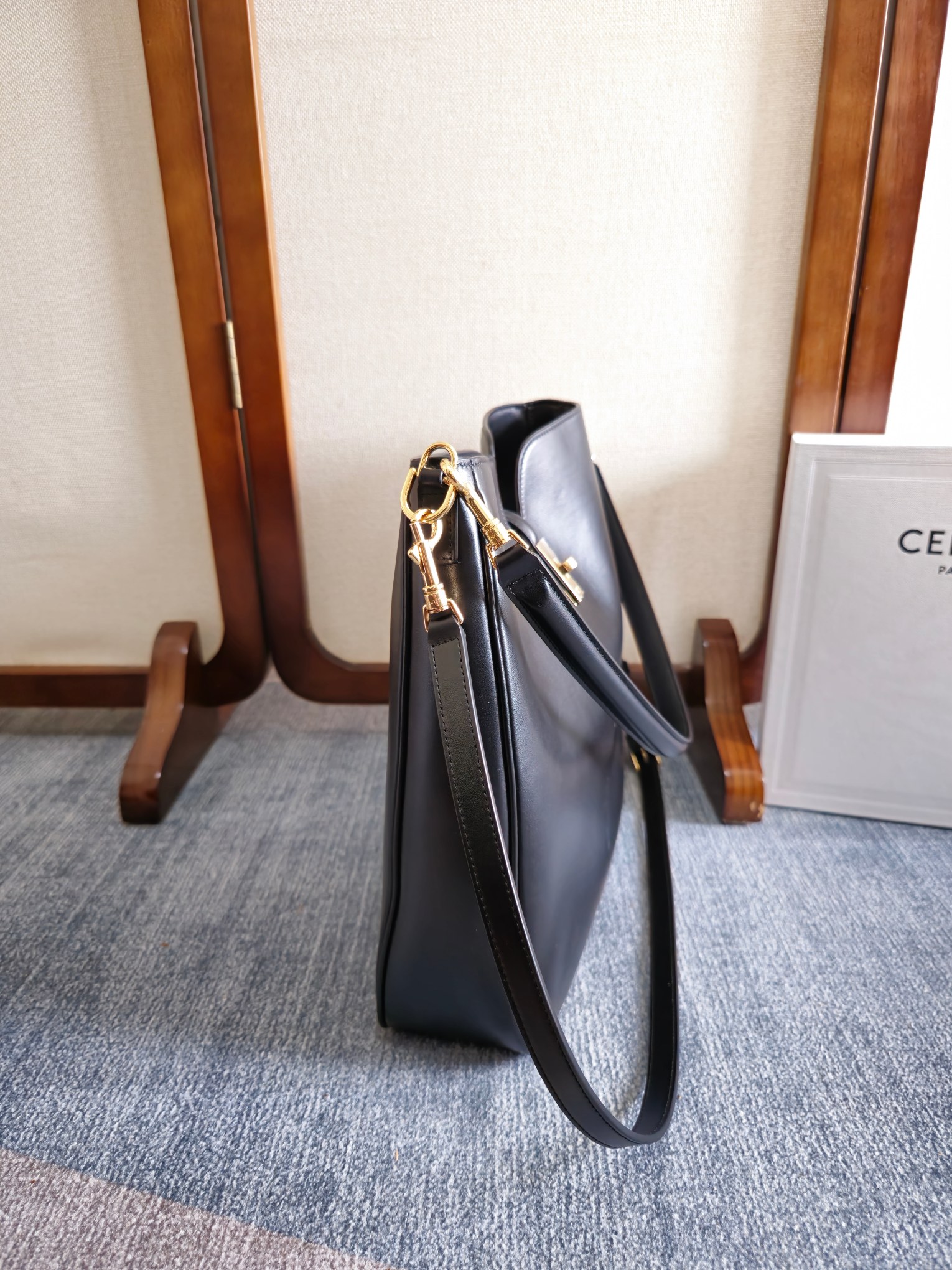 Celine Camille 16 Large Bag in Black Calfskin