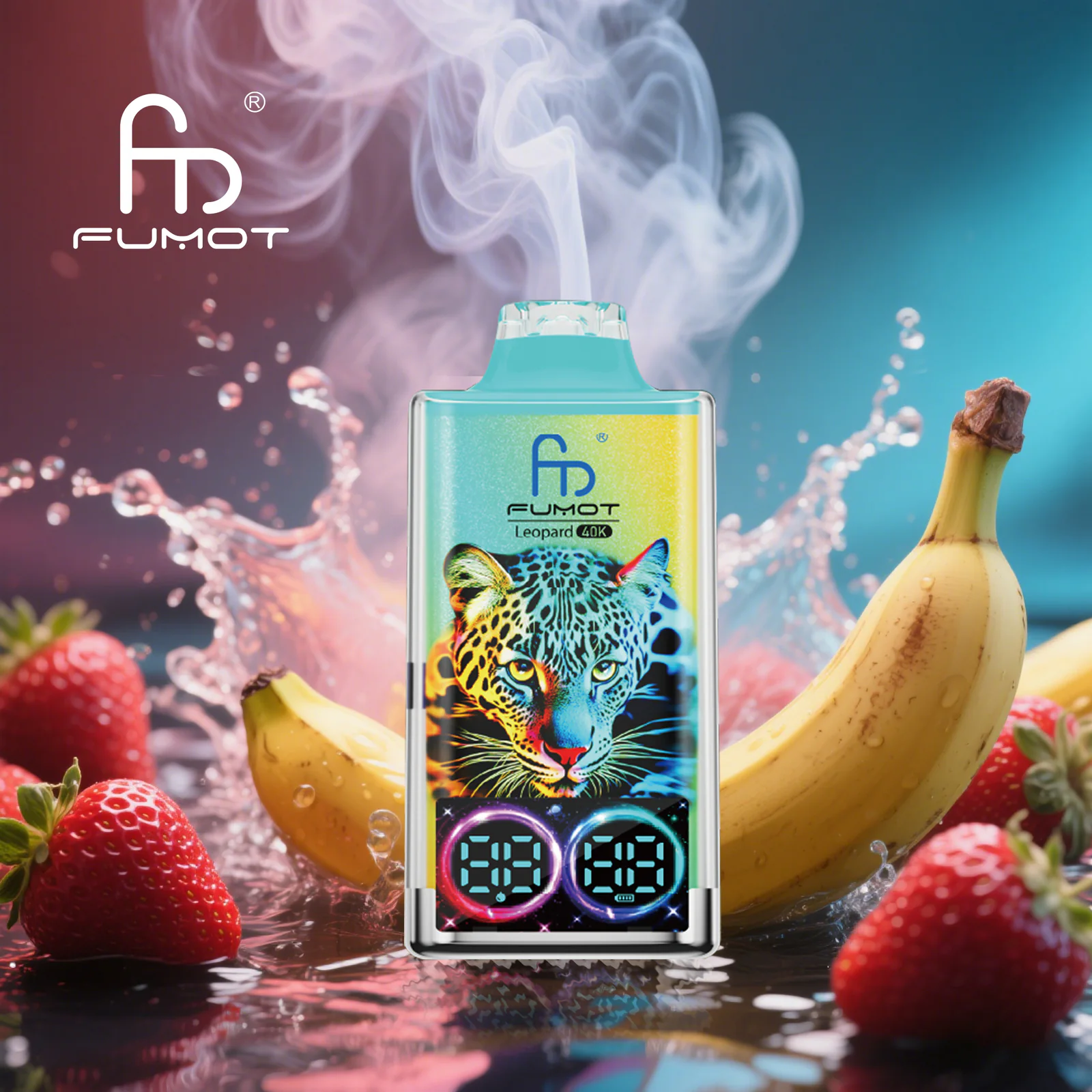 FUMOT Leopard 40K EU Edition Disposable Vape – Strawberry Banana - Vaba Vape-Shop