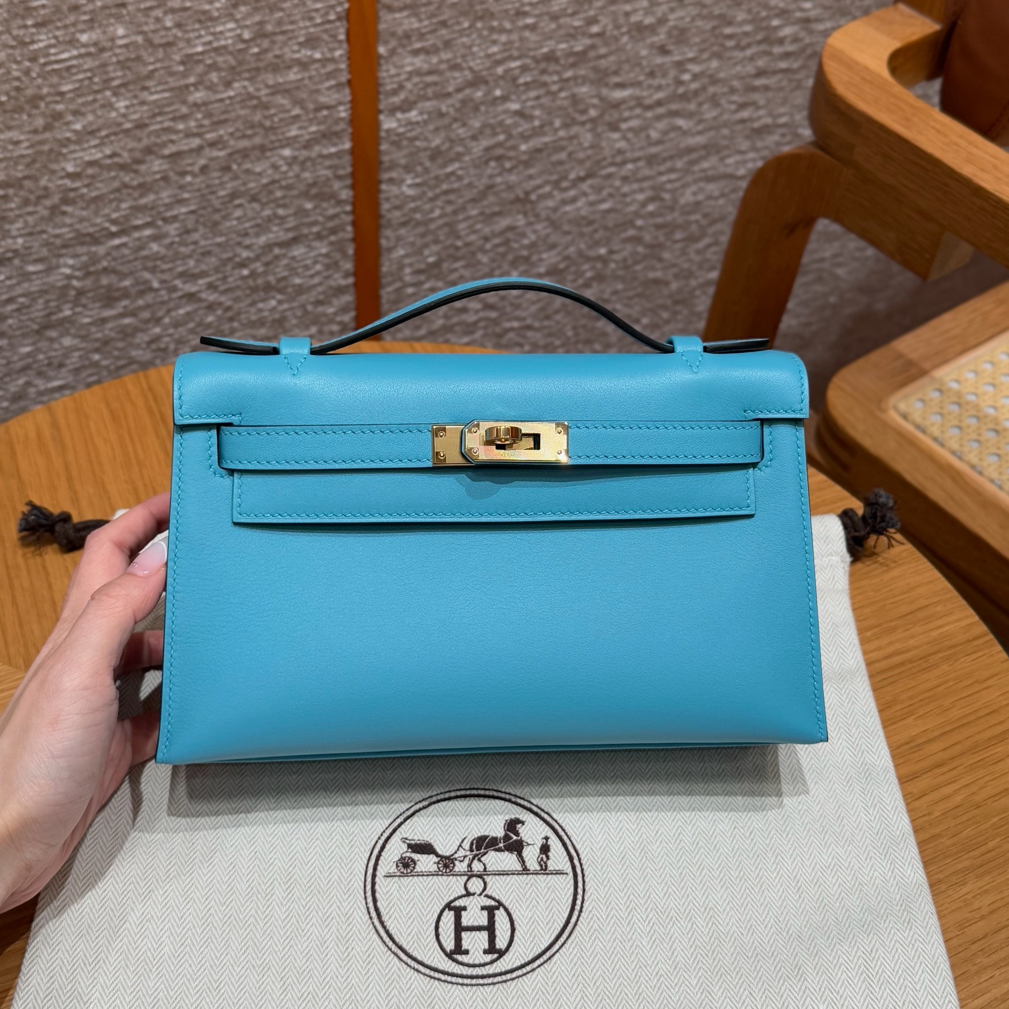 Hermes Blue De Nord Swift Kelly Pochette