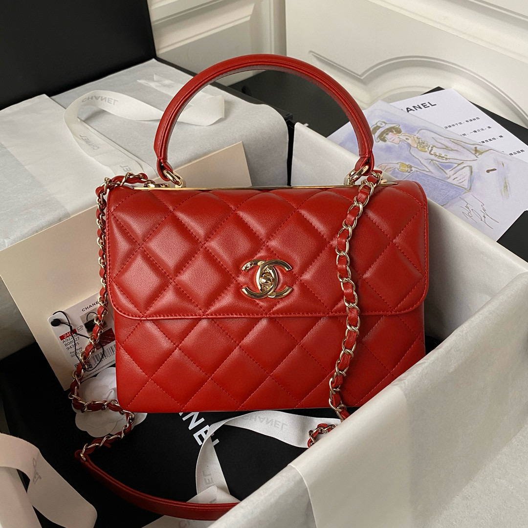 Chanel Flap Bag in Red Lambskin AS92236