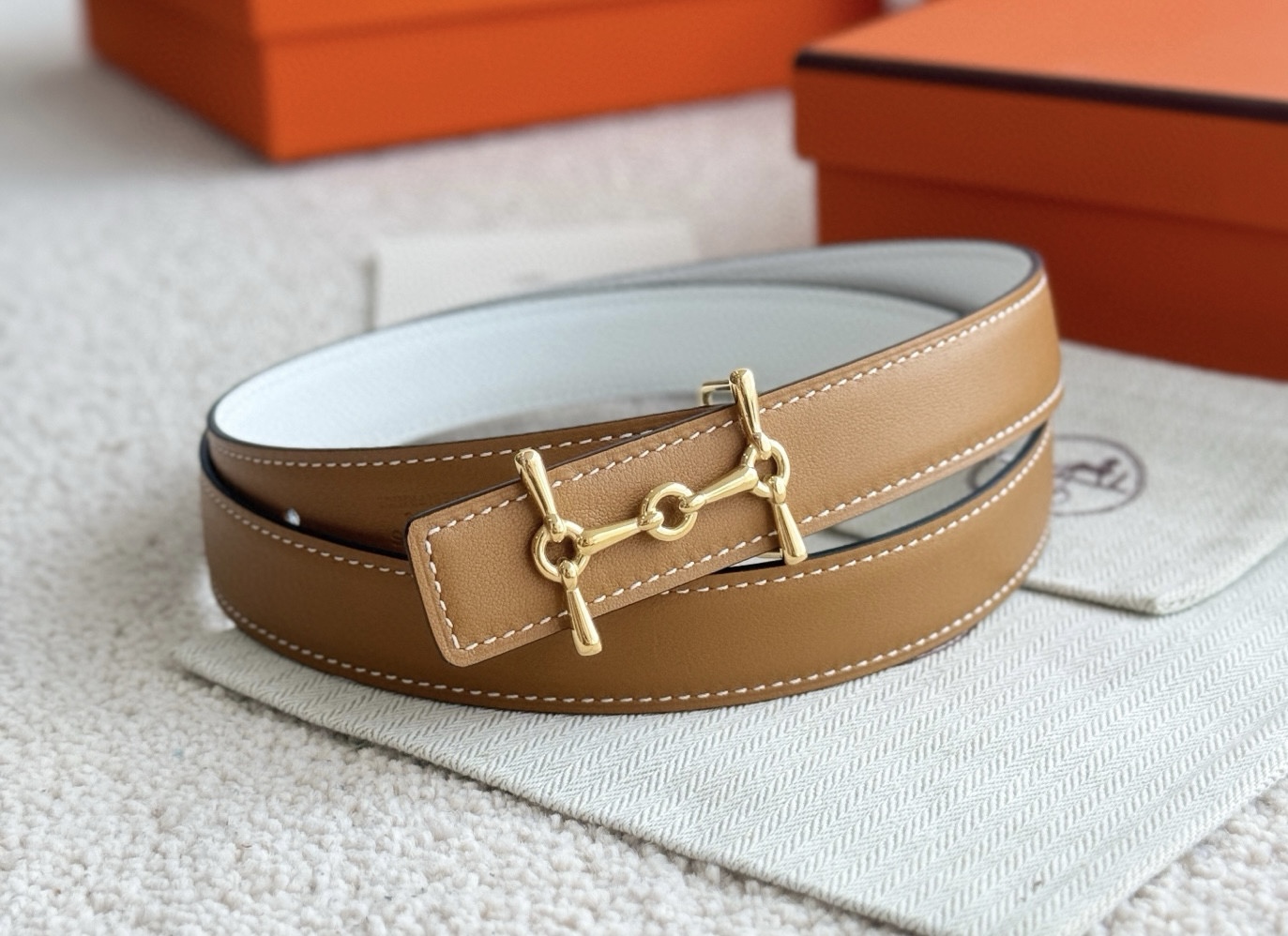 Hermes H Equestre Reversible Leather Belt 24mm