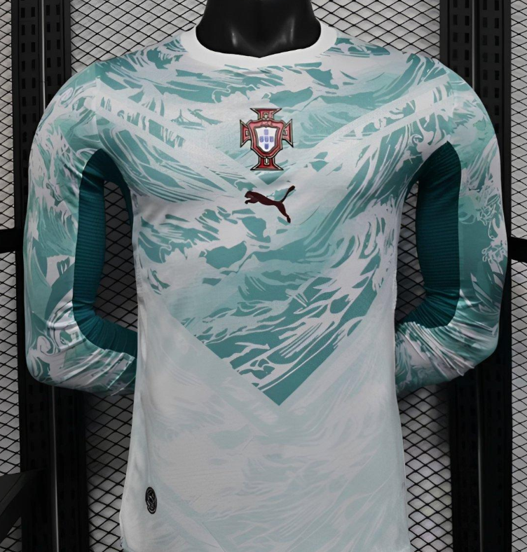 2026 Player Version Portugal Away White Long Sleeve Jersey
