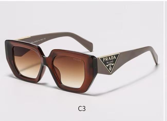 Prada Classic 3D Triangle Logo Geometric Sunglasses - KAIROO
