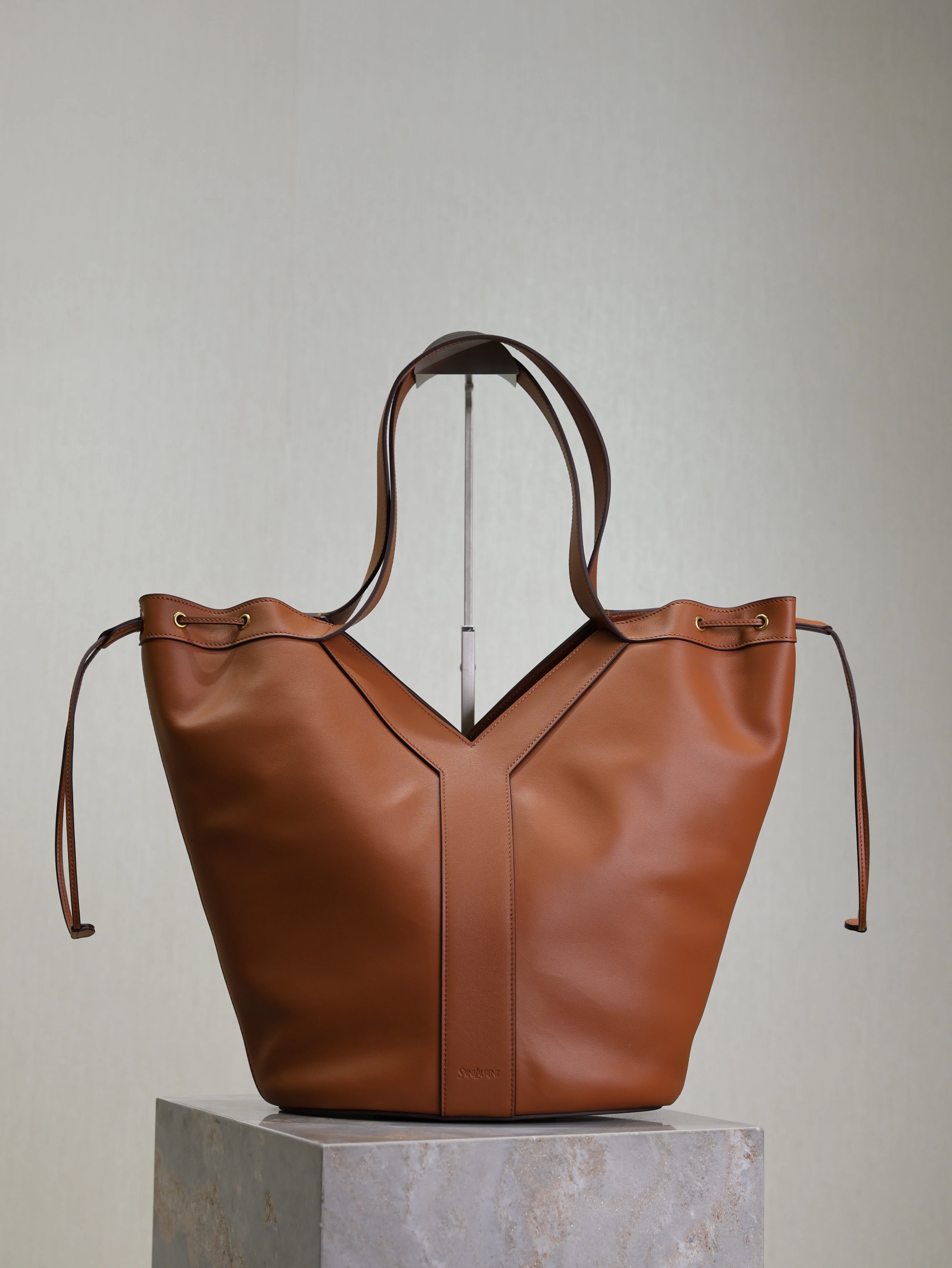 Saint Laurent YSL  Large Leather tote Bag Caramel Leather