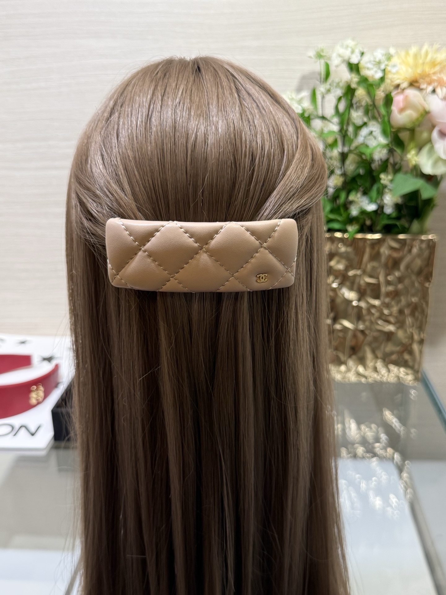 Chanel Classic Quilted Leather Side Hair Clip - KAIROO