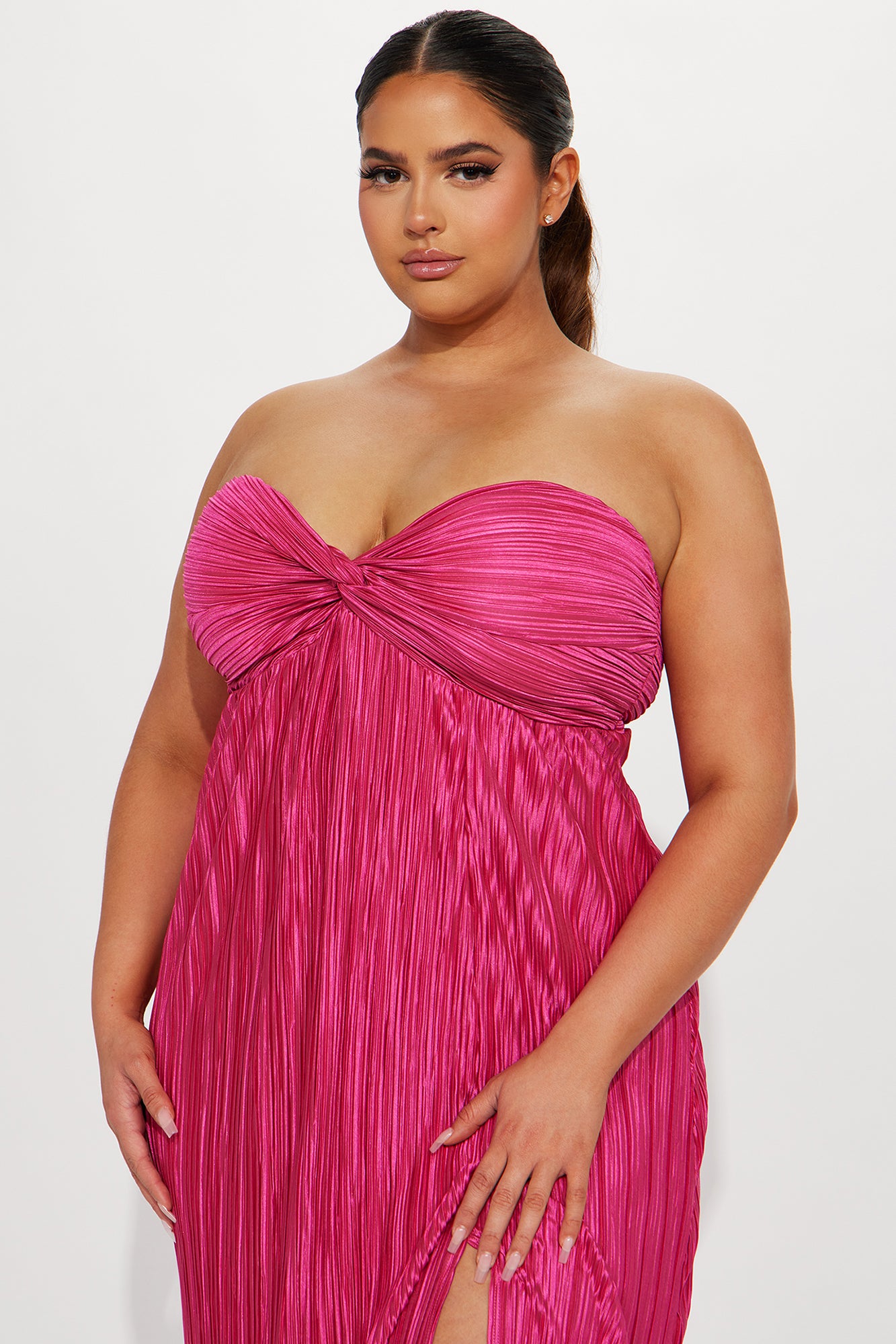 Waikiki Plisse Maxi Dress - Fuchsia