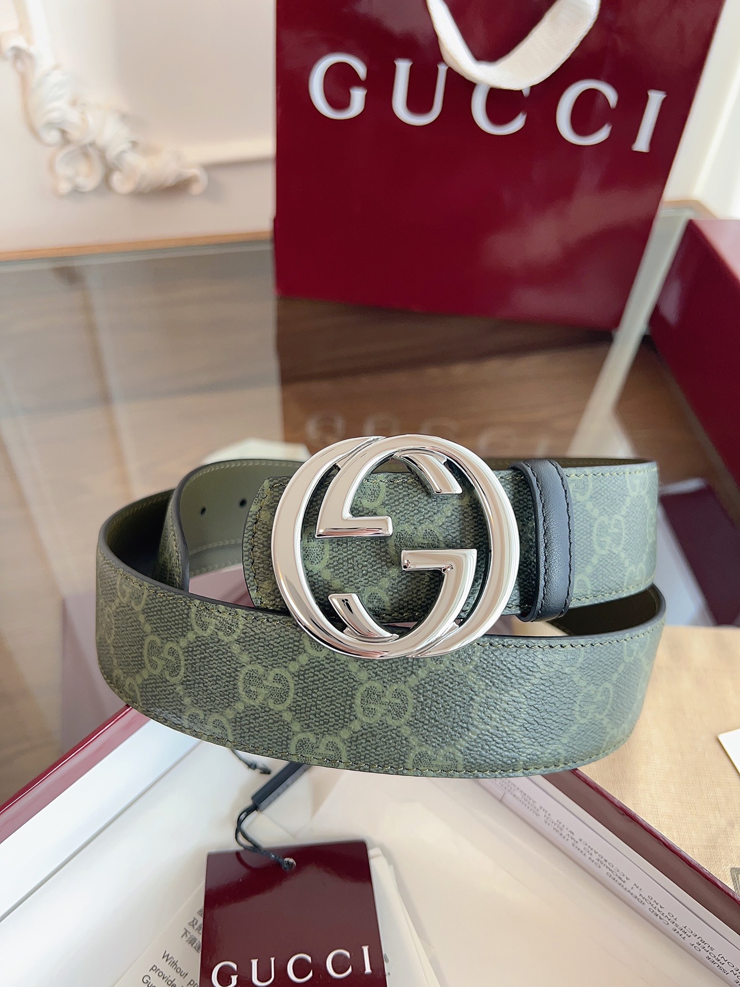 Gucci Reversible GG Monogram belt 3.8cm