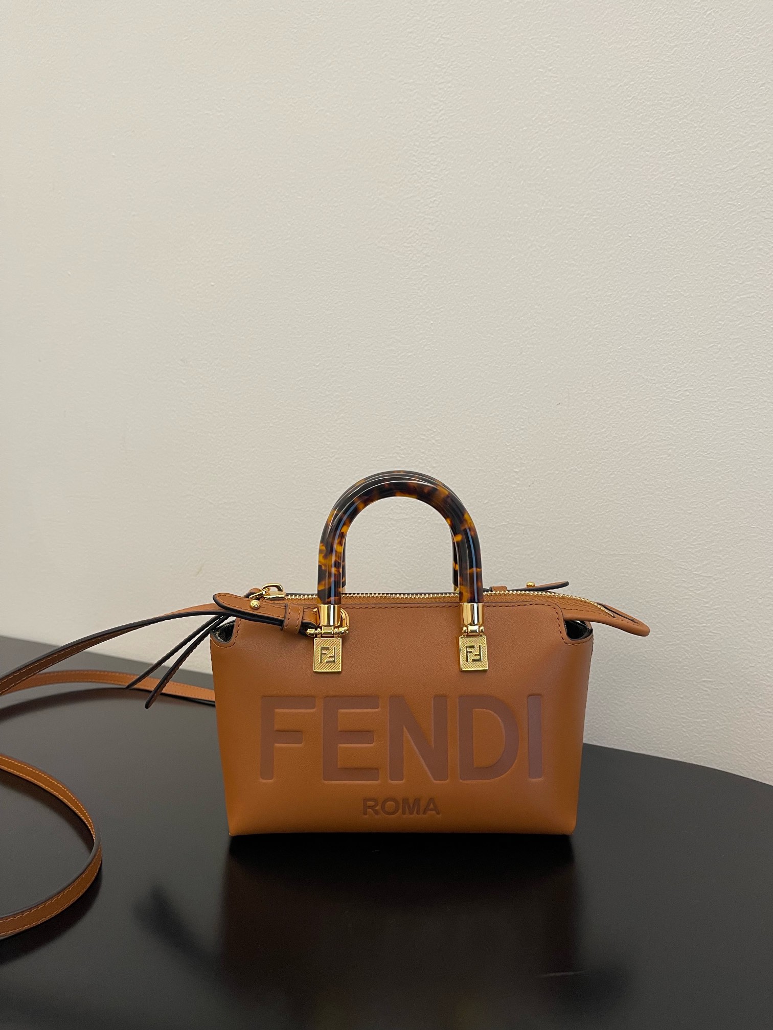 Fendi Mini By The Way Bag in brown leather