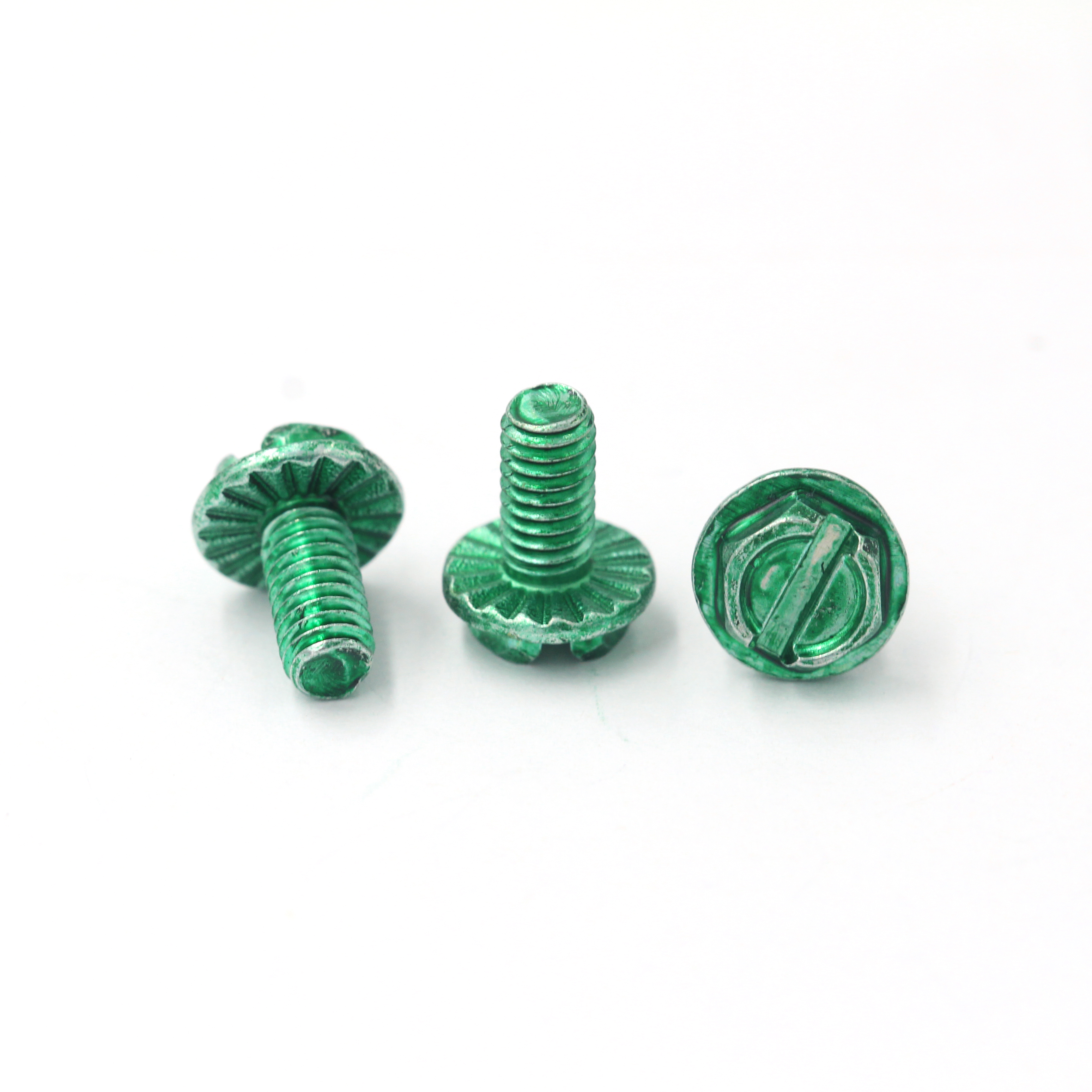 Factory Direct Sale Green Zinc M3 M4 M5 M6 Plated 316 Stainless Steel Screw Knurled Slotted Flange Hex Bolts