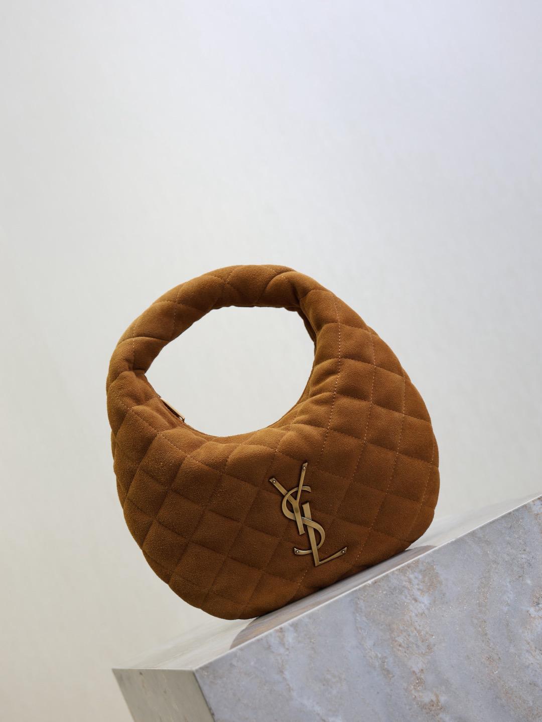 Saint Laurent ysl bags ICARINO in quilted suede in Brown
